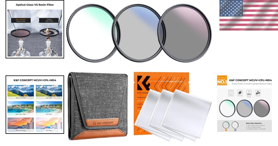 Optical Glass Filters 82mm - 3 Piece Bundle - Image 2 of 4