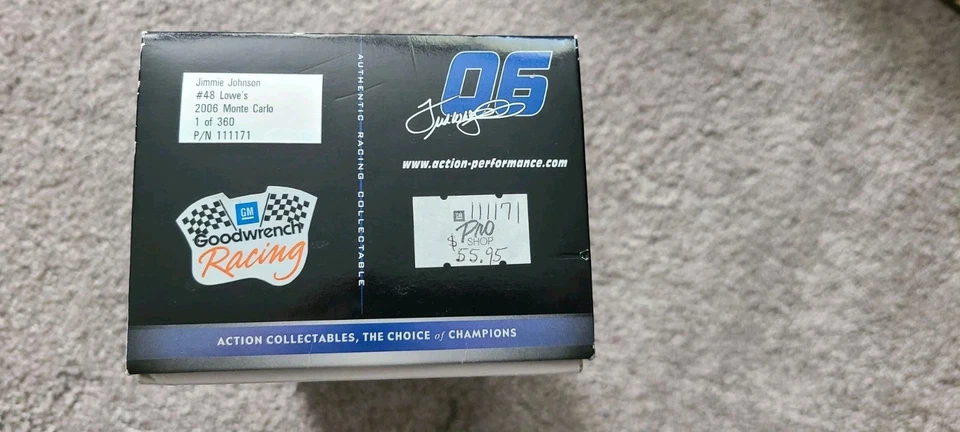 2006 Jimmie Johnson Lowes Стандартная Краска GM Дилеры 1/360 Произведено 1/24 - Изображение 2 из 2