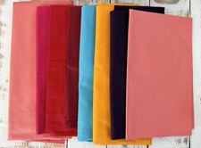 Plain Fabric Bundle - 8 X Pieces - Various Sizes And Colours
