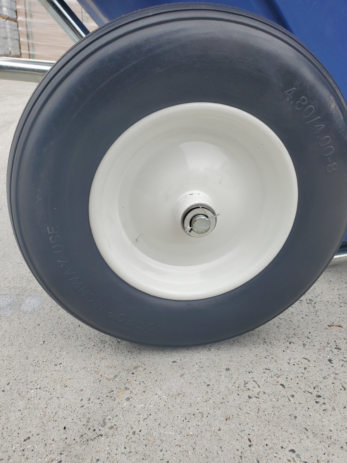 15" Flat Free PU Foam Tire Wheelbarrow 4" Hub 3/4" Axle Tire Size 4.80/4.00-8