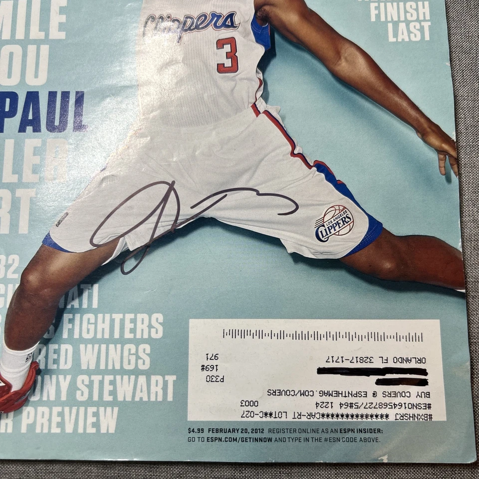 Chris Paul Firmado Autografiado ESPN Cubierta Completa de Revista Los Angeles Clippers Foto 2 de 4