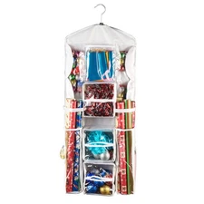 Wrapping Paper Storage Organizer- Dual Sided Hanging Gift Wrap Station- Clear...