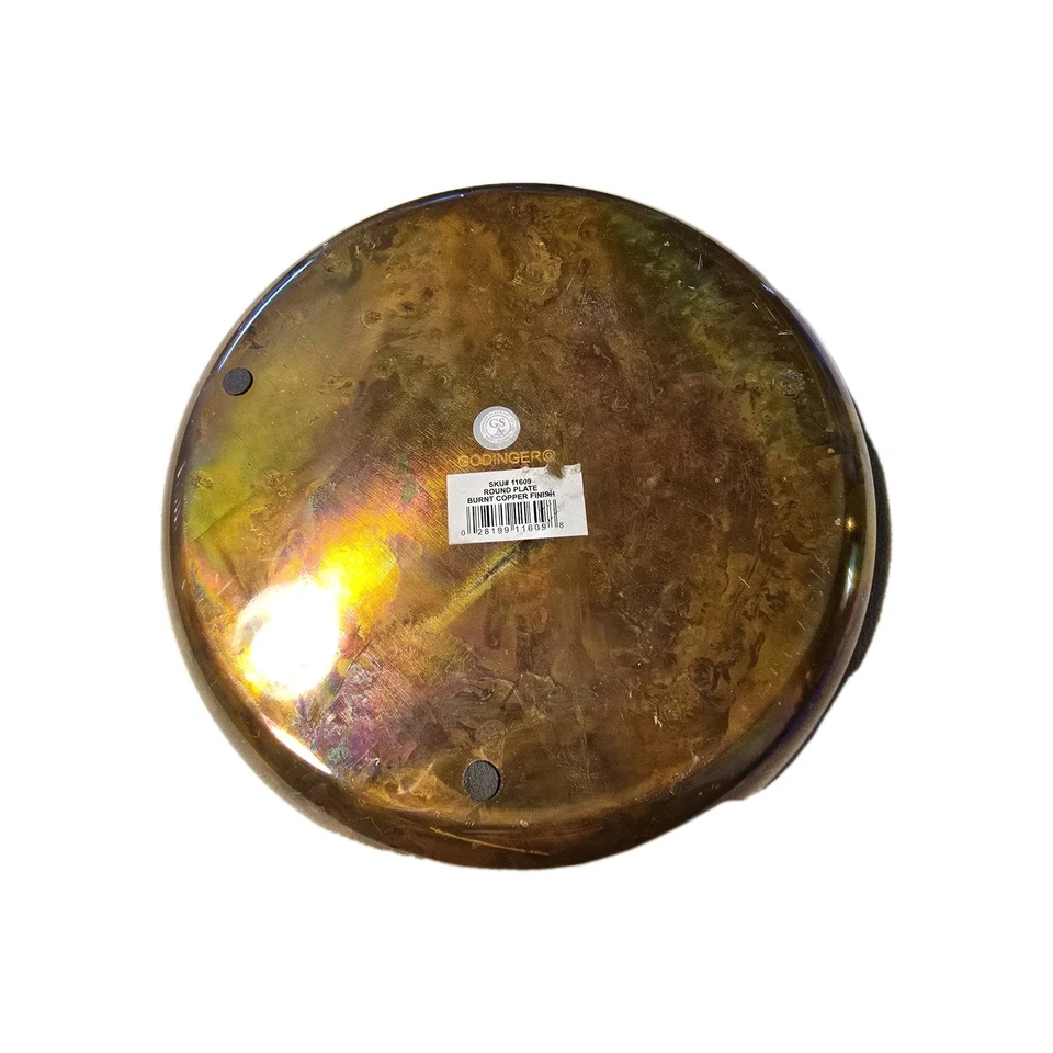 Godinger Round Plate Burnt Copper Finish Decorative Charger Made in India... - Image 2 of 3