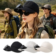 Women Solar Powered Fan Hat Baseball Hat Camping Beach Hat with Solar Fun