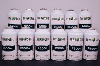 ENVIRO-SAFE 12 Cans- R600a Refrigerant   6oz Inverted Piercing Style Top