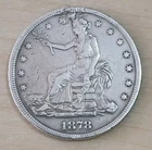1878-S Trade Silver Dollar F-VF Details   San Francsico Mint Coin