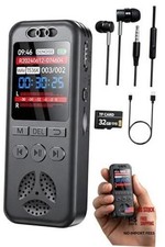 32GB Digital Voice Recorder with Playback, Voice Small Size 32GB Black