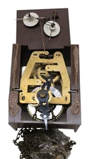 Vintage Novelty Clock Movement J. Engstler, Moving Eyes, Chain