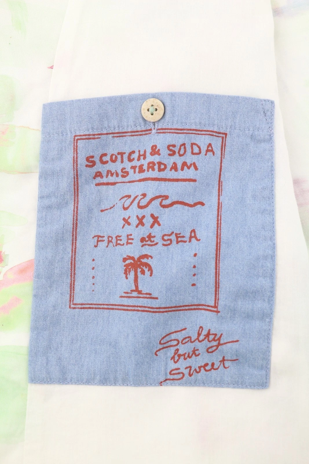 SCOTCH & SODA Men Jacket M Colourful Palm Hawaii Hemp Blend Button Up DDP image 11