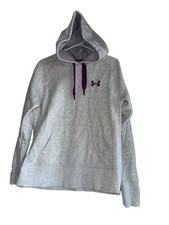 Under Armour Womans Storm Hoodie Sz M Gray Purple Embroidery Logo