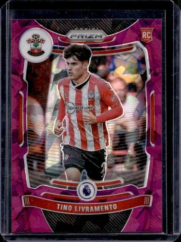 2021 Panini Prizm Premier League Tino Livramento RC Prizm Purple Ice #/49