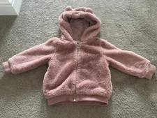 F&F Baby Pink Basic Jacket Size 12 - 18 Months Zip Faux Fur