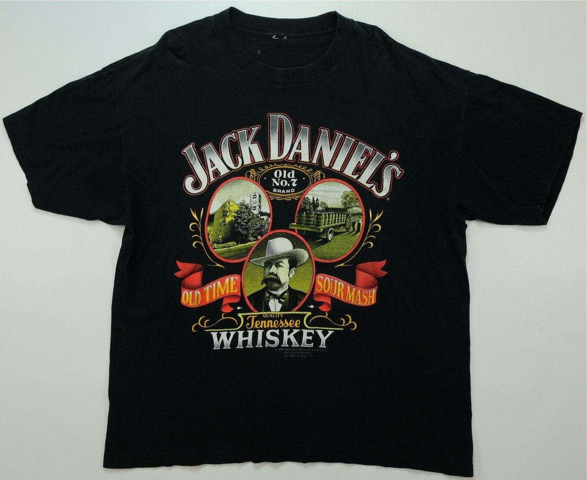 Rare Vintage Jack Daniels Old Time Sour Mash 1989 T Shirt 80s 90s