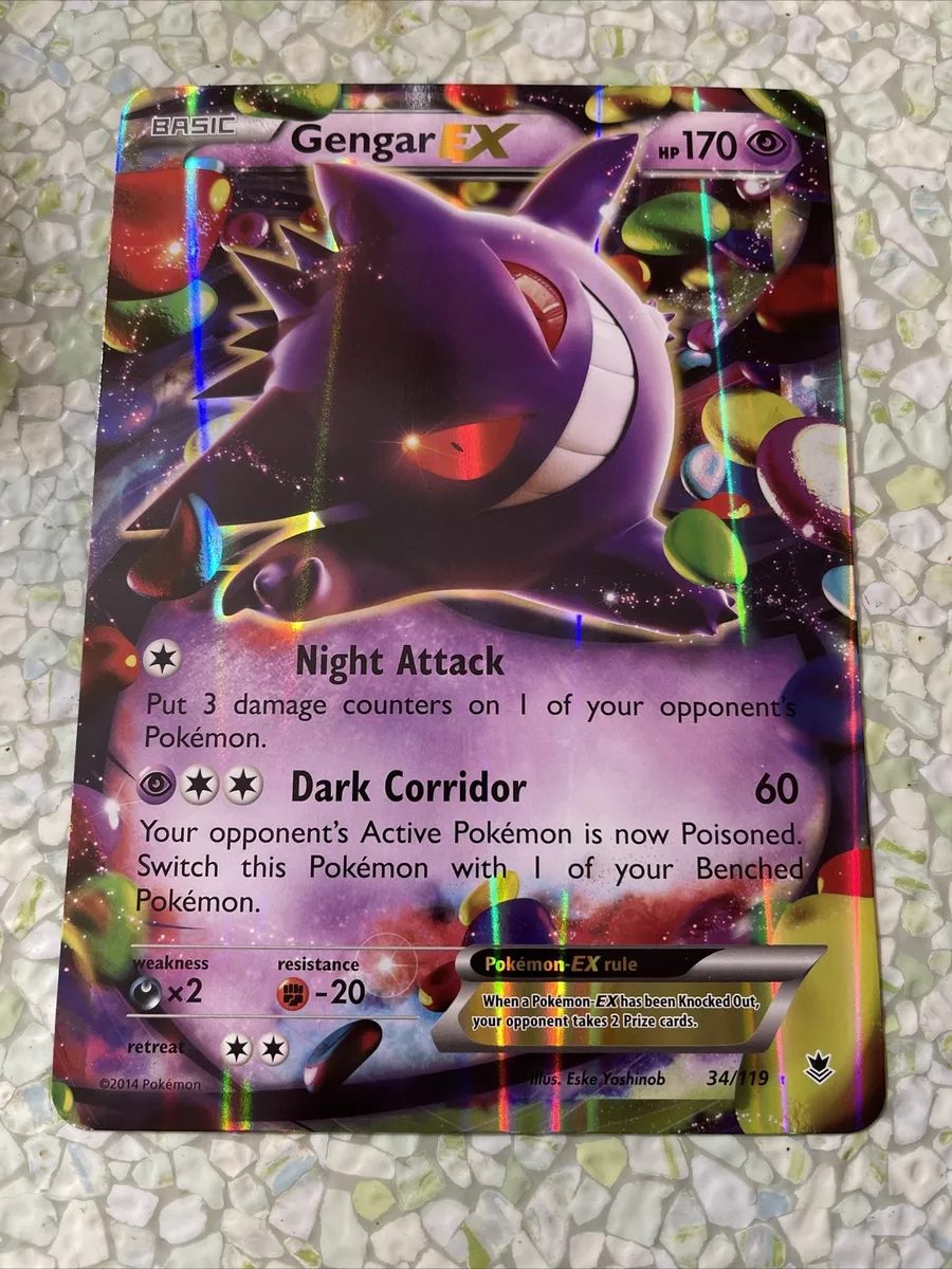 Gengar EX 34/119, HP 170, JUMBO Promo Pokemon Card, FULL ART