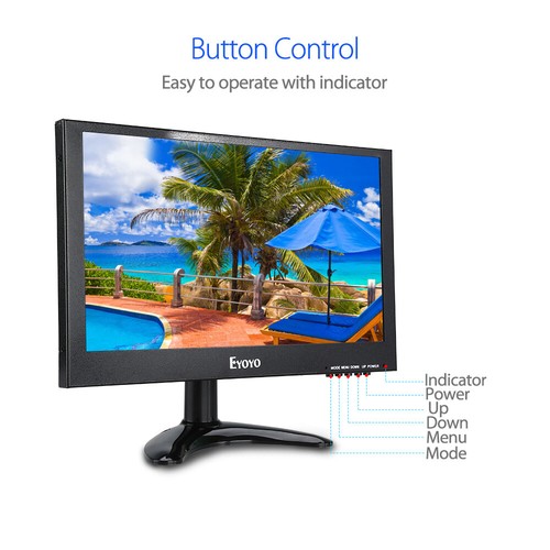 EYOYO 12'' Portable Monitor 1920x1080 IPS Screen HDMI VGA BNC AV USB For CCTV/PC - 第 10/14 張圖片