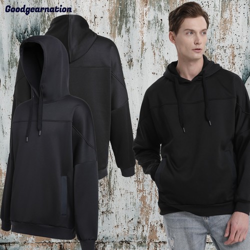 Fleece Hoodie Jumper Pullover Sweatshirt Contrast Drawstring Winter Regular fit - Picture 3 of 49