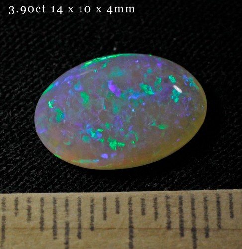 LIGHTNING RIDGE SOLID OPAL GEM BRILLIANT FLURO GREEN BLUE COLOURS 3.90ct - Picture 4 of 6