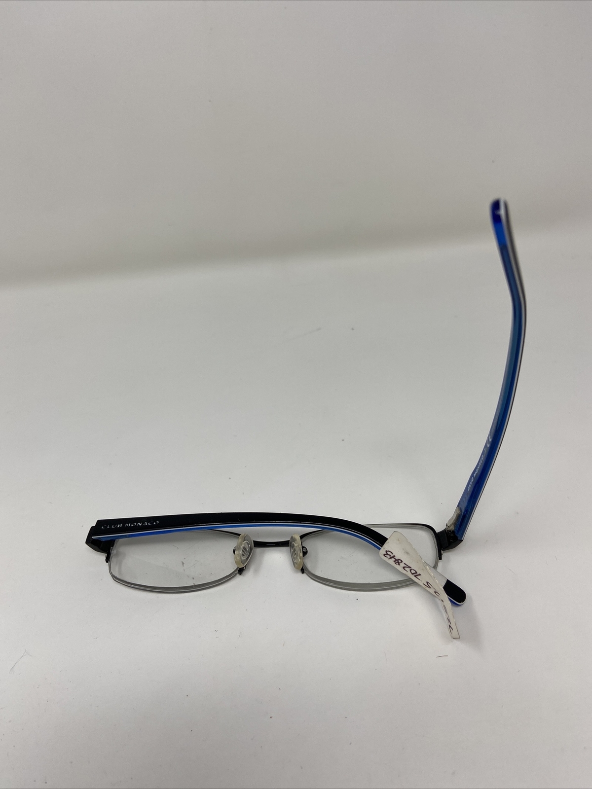 CLUB MONACO Eyeglasses Frames CM7024 107 49-18-135 Black/Blue Half Rim PH97