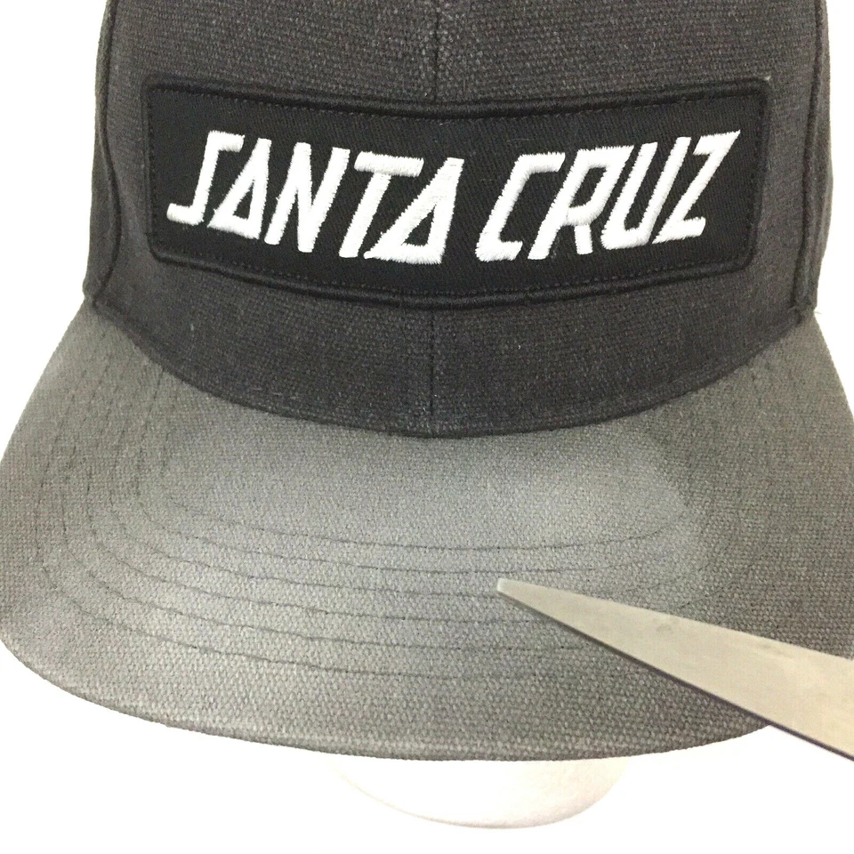 Santa Cruz Skateboards Patch Cap Denim Block Logo Snap Back Baseball Trucker Hat - Image 2 of 4