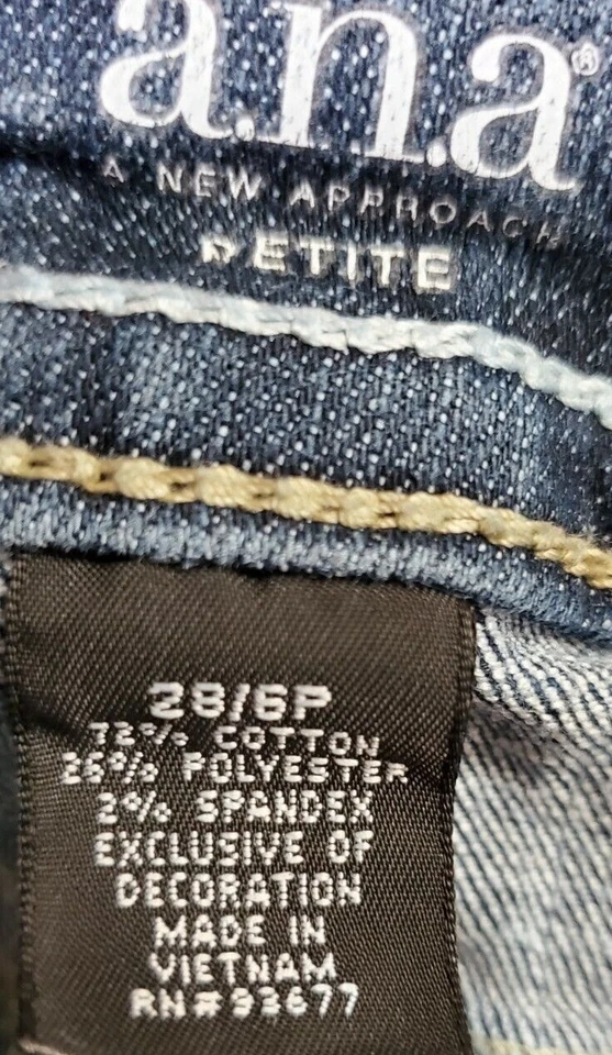ANA A New Approach Womens Capri Jeans Pants Size 28 6 Petite 6P Blue - Image 2 of 4
