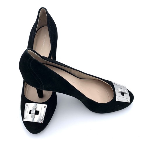 Rockport Women's 10.5 Shoes: Black Suede 4” Heels w/Silver Buckles Never Worn! - Picture 13 of 14