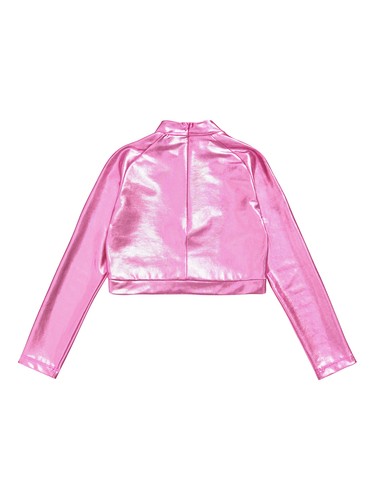Kids Girls Crop Tops Long Sleeve Turtleneck Shirt Ballet Gymnastics Dancewear - Picture 211 of 265