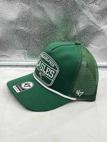 Philadelphia Eagles NFL '47 Brand Green Hitch Mesh Rope Snapback Adjustable Hat - Picture 2 of 5