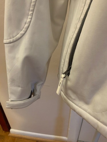 Heritage Collection By Bass White Polyester Coat Medium Gray lined thin jacket - Picture 3 of 8