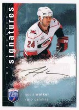 2007-08 BE A PLAYER SIGNATURES SCOTT WALKER AUTO CAROLINA HURRICANES #S-WA