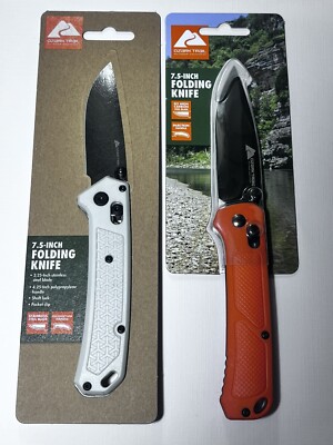 LOT OF 2 - Ozark Trail 7.5'' Folding Knives D2 & Stainless Steel