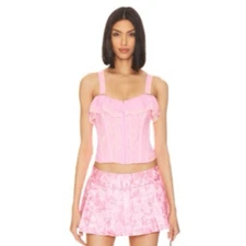 HAH Hot As Hell Seams Like A Princess Corset Size Large Pink Lace Up Revolve