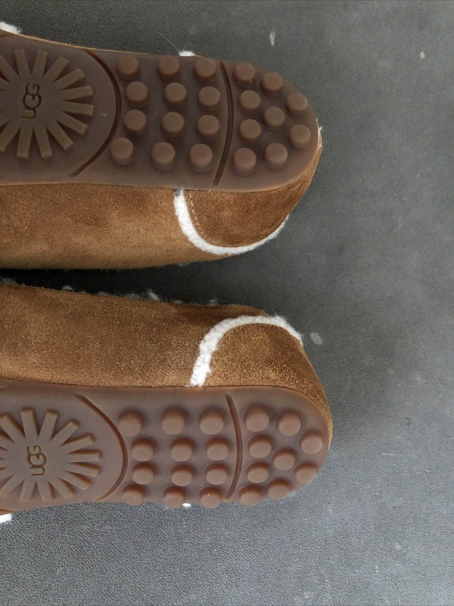 Ugg Hailey Chestnut Suede Moccasin Slippers Women Size 7 Ugg Hailey Chestnut Suede Moccasin Slippers Women Size 7