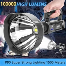 Super Bright Rechargeable LED Flashlight  4 Modes IPX7 Hunting Camping  Hiking