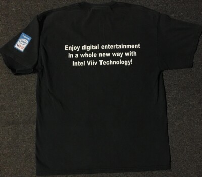 Vtg Intel MSI Computer Faded Distress Promo Shirt L Internet Apple Grunge 90 Y2K