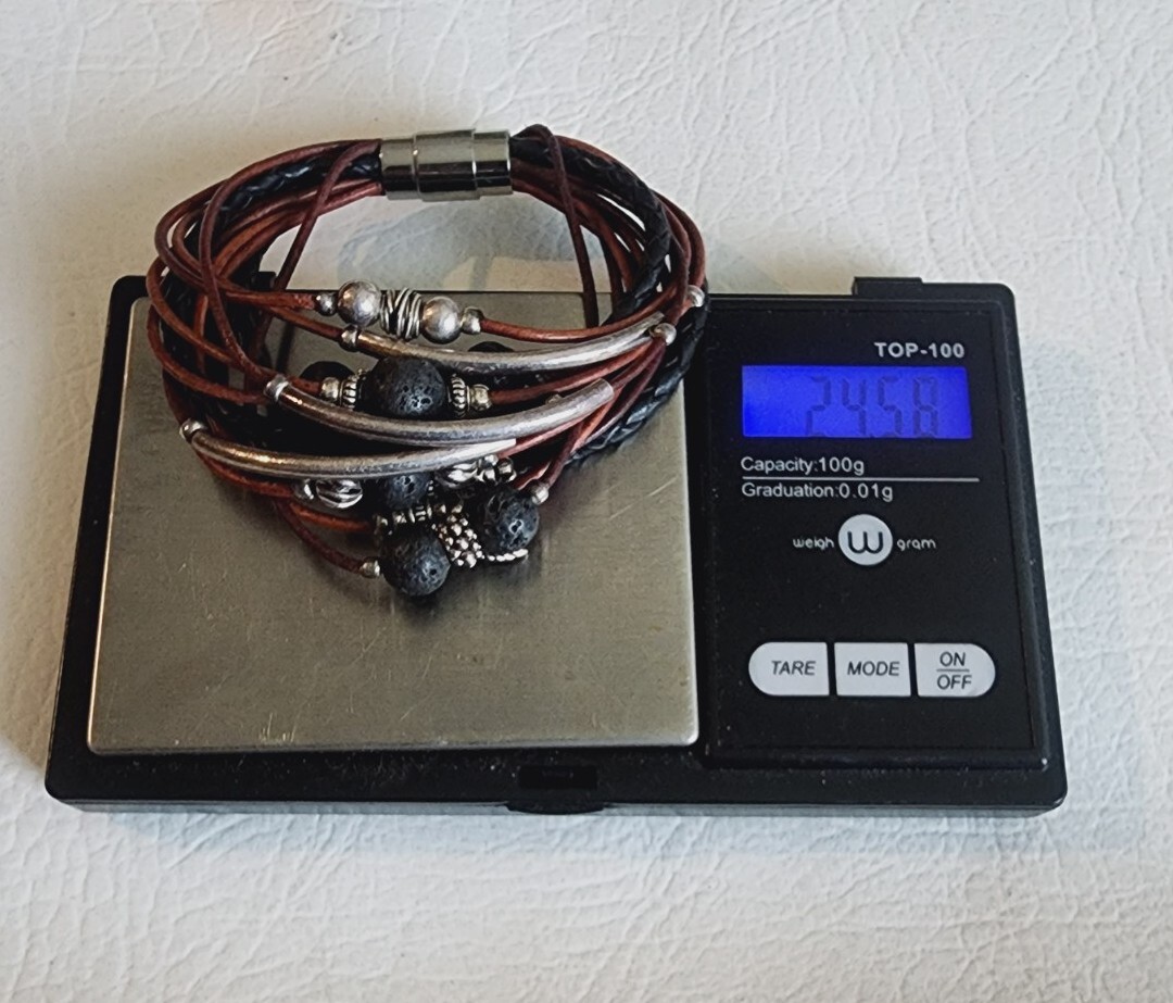 Modern Multi String Sterling Vulcanic Stone Balls… - image 6