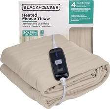 Manta térmica BLACK+DECKER, 50" X 60", polar, 4 ajustes de calor, temporizador de 3 horas