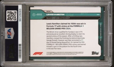 2024 Topps Now #44 Lewis Hamilton 105 Victory /99 PSA 10 | eBay