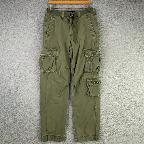 Vintage Abercrombie & Fitch Pants Mens 30x30 Green Cargo Loose Utility Tactical