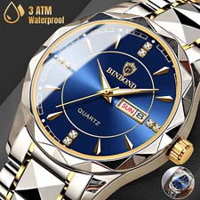 Waterproof Men Quartz Watch Stainless Steel Luminous Date Classic Business Wrist
