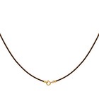 1mm Brown Leather Necklace Choker with Gold Filled Clasp 14" - 36 inches NYC