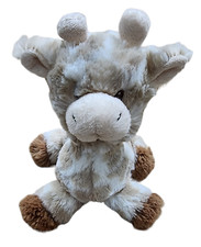 Aurora Baby Lovey Security Plush Rattle Giraffe Toy Brown Tan Cream