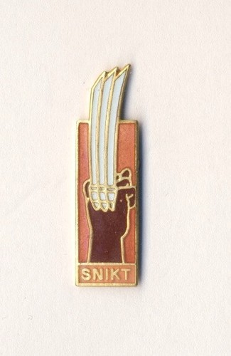 1988 PLANET STUDIOS Marvel WOLVERINE Claw & Snikt CLOISONNE PIN #031 GOLD Back