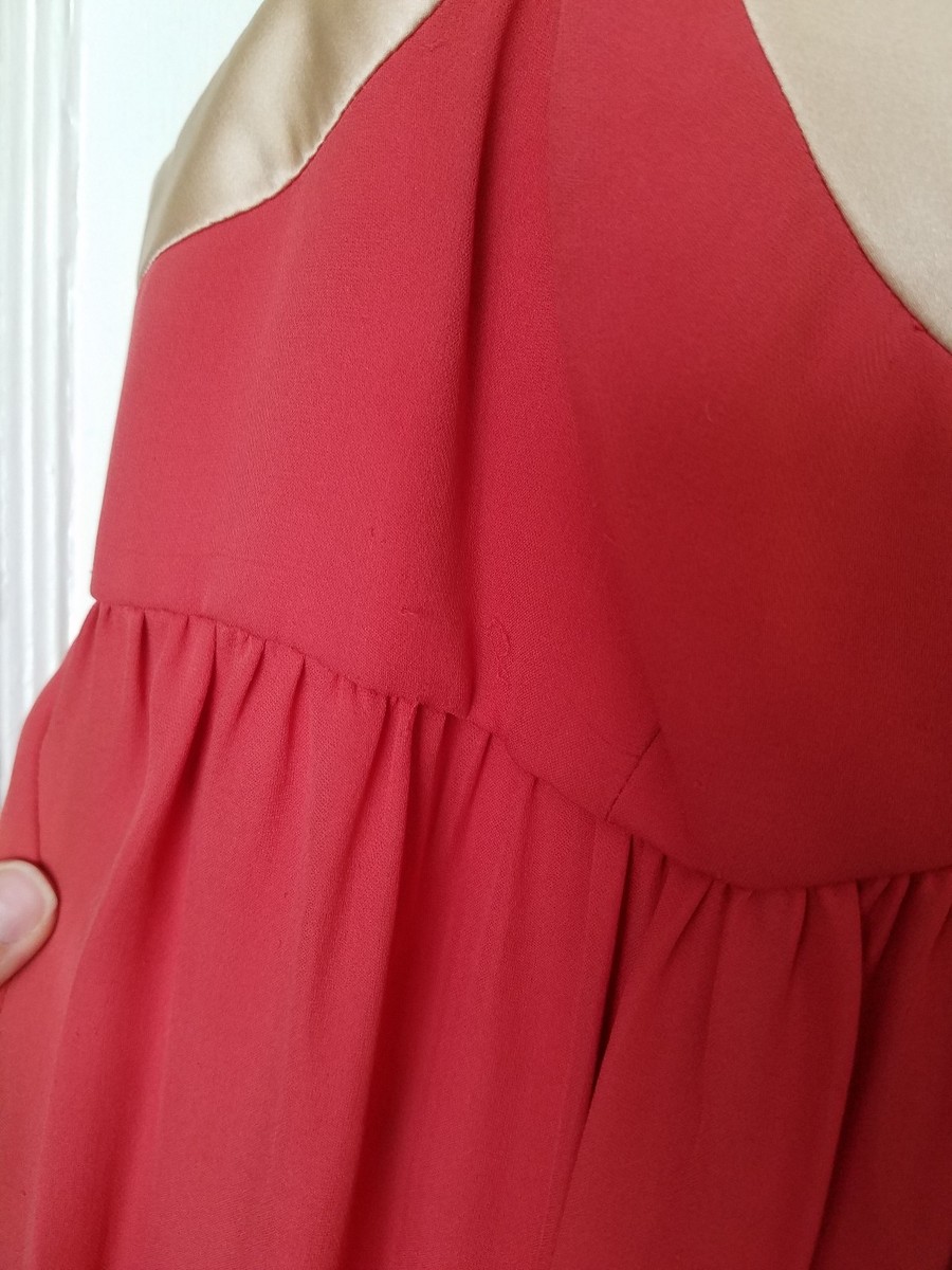 coral empire waist dress NWT Laundry by Design Evening Maxi Size 6 Style:Rough Sawn rework MissJophiel Straps V Neck Lace 80 cm / 31.50