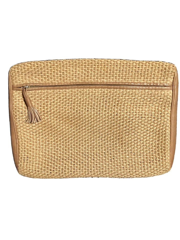 Botegga Veneta Woven Fiber And Leather Handbag Vintage 1970’s Great CONDITION - Image 2 of 4