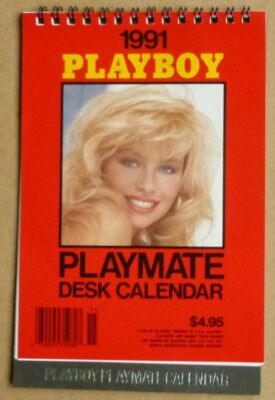 1991 Vintage Playboy Playmate Desk Calendar Spiral Wound. 5 1/4 X 8 with Bonuses
