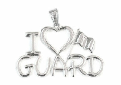I Love GUARD Charm for Color Guard Winter Guard Sterling