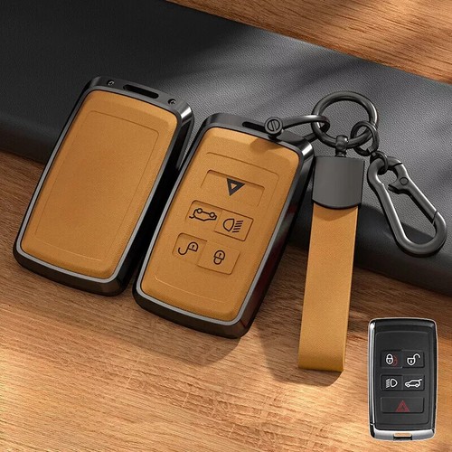 Aluminum Alloy Leather Car Key Case Cover For Land Rover Range Rover Sport Velar - Picture 15 of 18