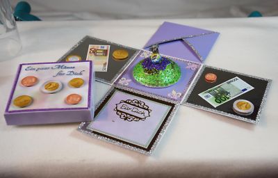 Handarbeit, Geschenkverpackung, Geld, Gutschein, Maus, Geburtstag, Explosionsbox