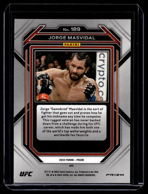 Jorge Masvidal 2023 Panini Prizm UFC Silver Disco Prizm Card #189