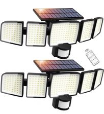 Atfoyer Solar Outdoor Lights , 326 LED-4000L 5 Heads Motion Sensor Outdoor Li...
